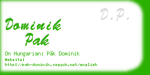dominik pak business card